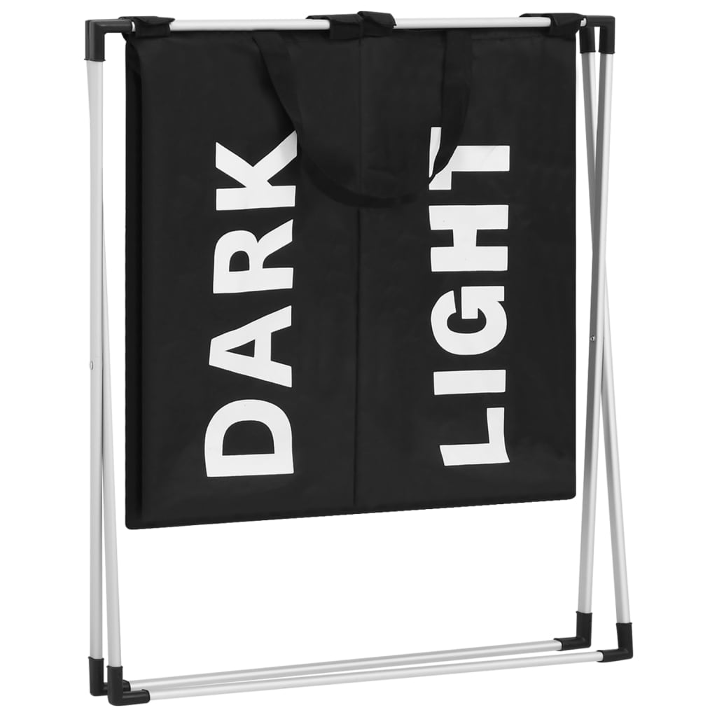 vidaXL Wäschesortierer mit 2 Fächern Schwarz