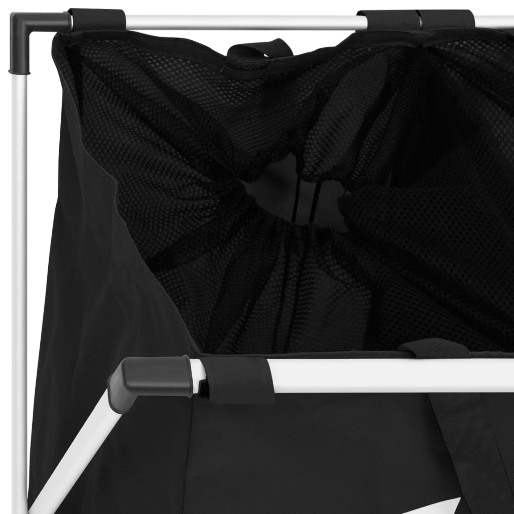 vidaXL Wäschesortierer mit 2 Fächern Schwarz