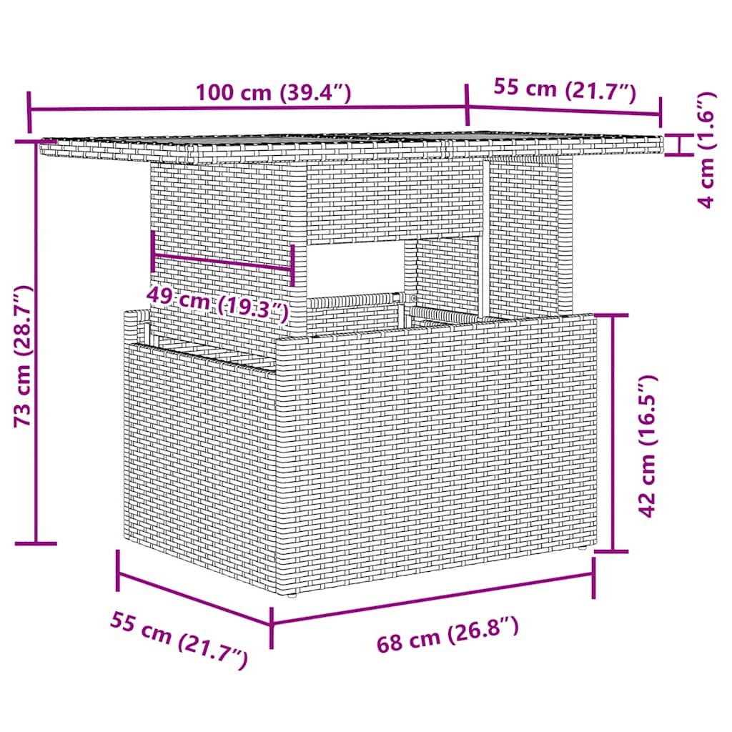 7-tlg. Garten-Sofagarnitur mit Kissen Schwarz Poly Rattan