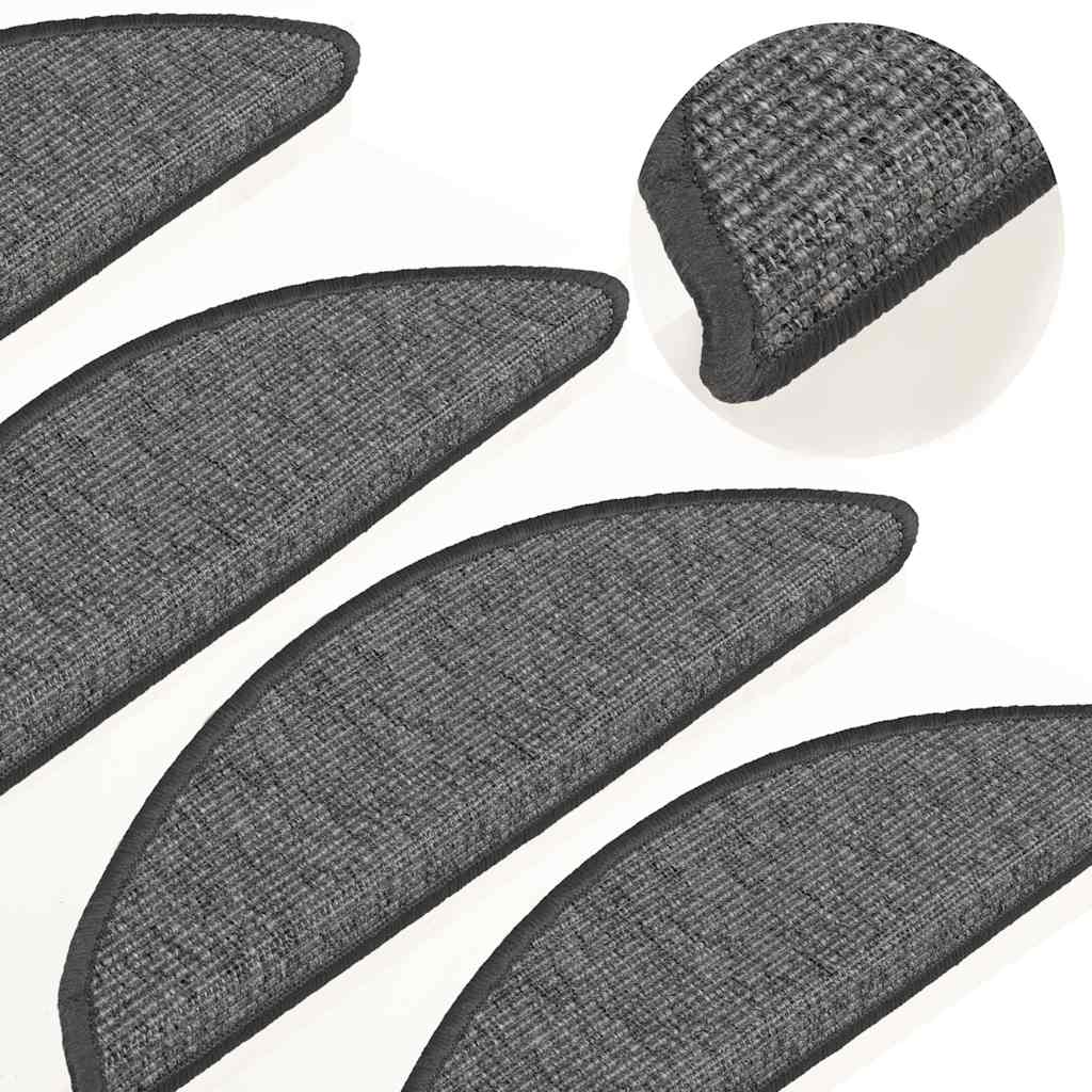 vidaXL Stufenmatten 15 Stk. 56x17x3 cm Beige und Grau Halbrund