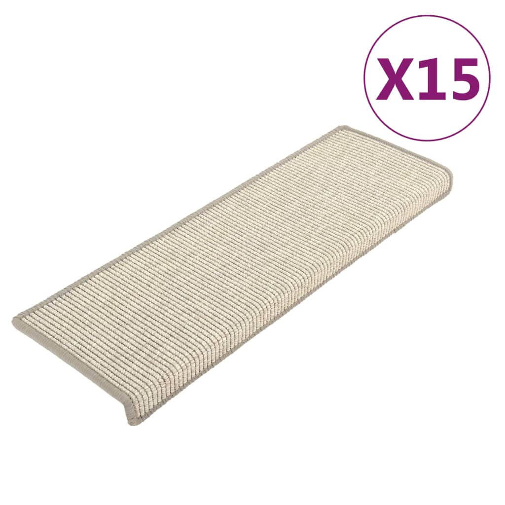 vidaXL Stufenmatten 15 Stk. 65x21x4 cm Silber Rechteckiger Rand