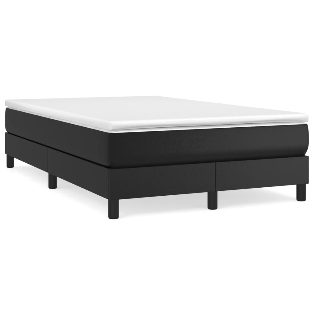 vidaXL Boxspringbett mit Matratze Schwarz 80x200 cm Kunstleder