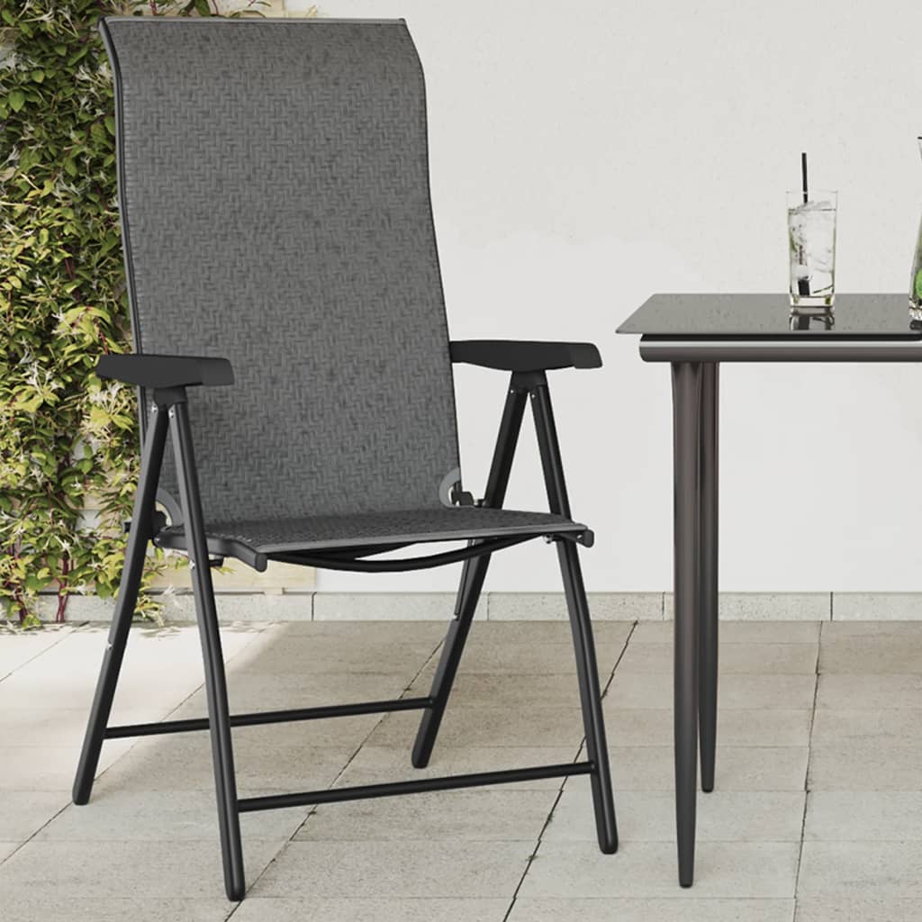 Gartenstühle 4 Stk. Klappbar Braun Poly Rattan