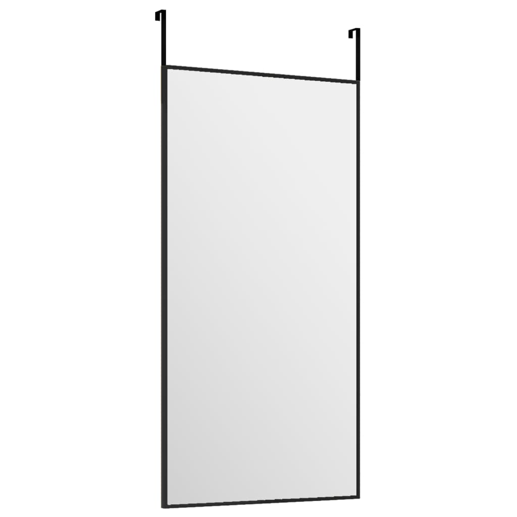 vidaXL Türspiegel Schwarz 30x60 cm Glas und Aluminium