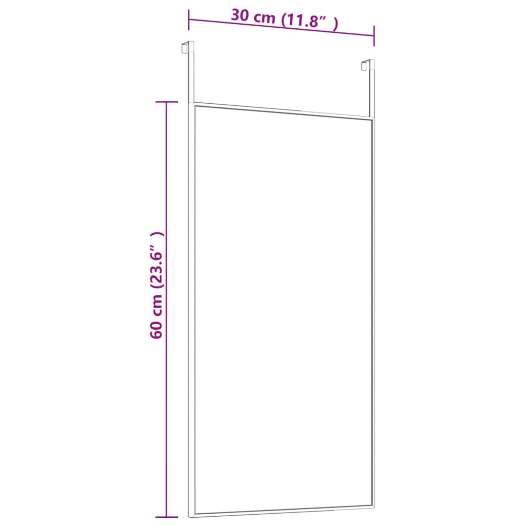 vidaXL Türspiegel Schwarz 30x60 cm Glas und Aluminium