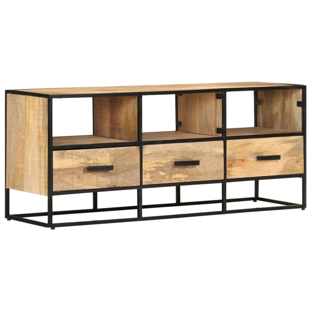 vidaXL TV-Schrank 110x30x45 cm Raues Mangoholz