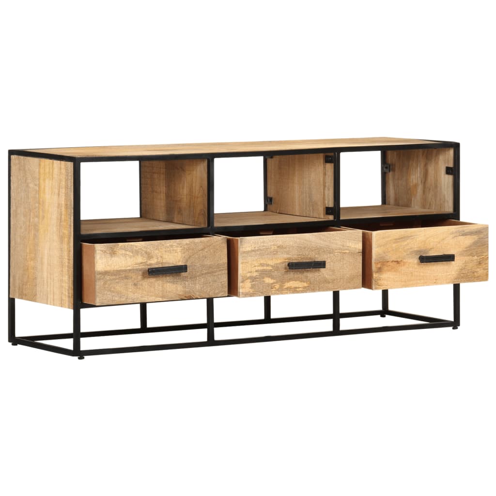 vidaXL TV-Schrank 110x30x45 cm Raues Mangoholz