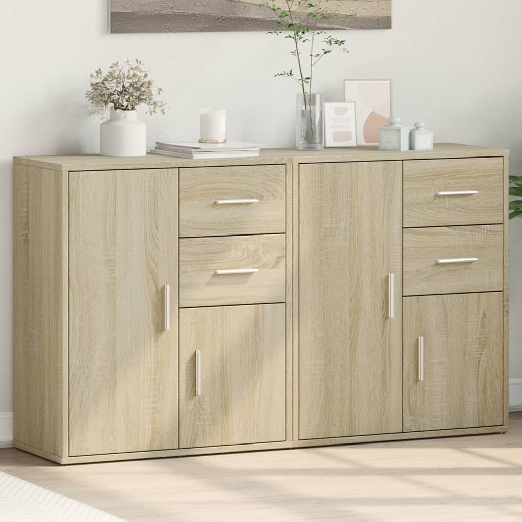 vidaXL Sideboards 2 Stk. Weiß 60x31x70 cm Holzwerkstoff