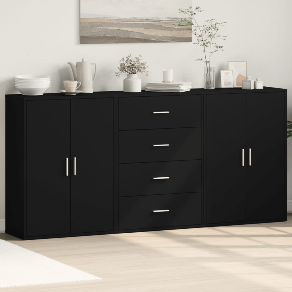 vidaXL Sideboards 3 Stk. Weiß 60x31x84 cm Holzwerkstoff