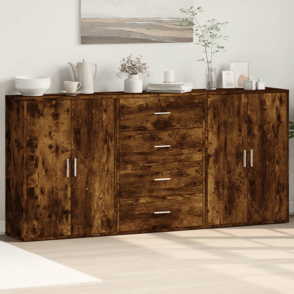 vidaXL Sideboards 3 Stk. Weiß 60x31x84 cm Holzwerkstoff