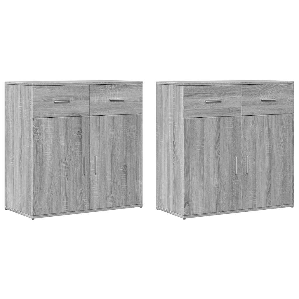 vidaXL Sideboards 2 Stk. Weiß 79x38x80 cm Holzwerkstoff