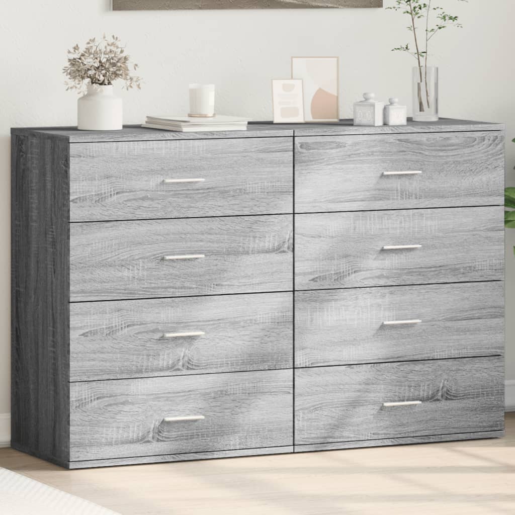 vidaXL Sideboards 2 Stk. Weiß 60x39x80 cm Holzwerkstoff