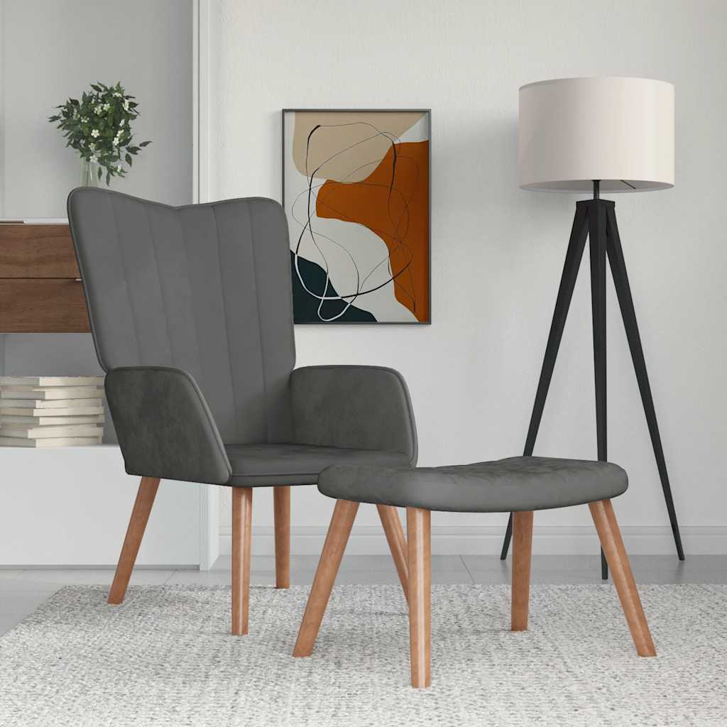 vidaXL Relaxsessel Hellgrau Samt