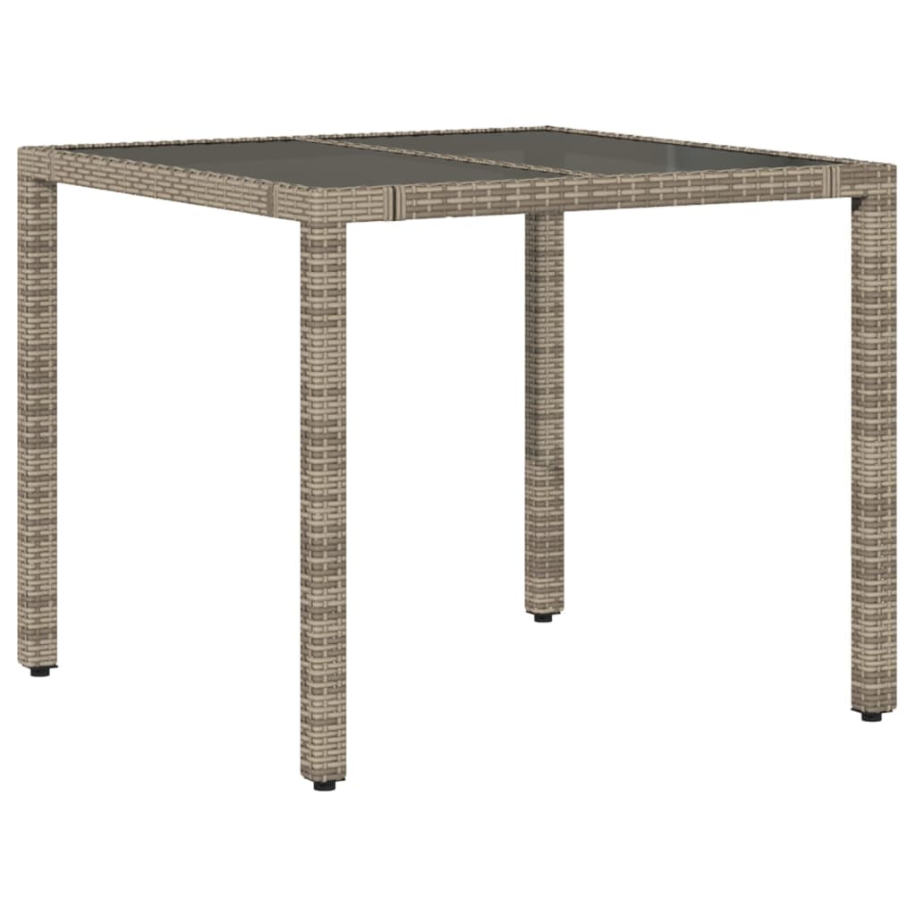 3-tlg. Bistro-Set mit Kissen Grau Poly Rattan