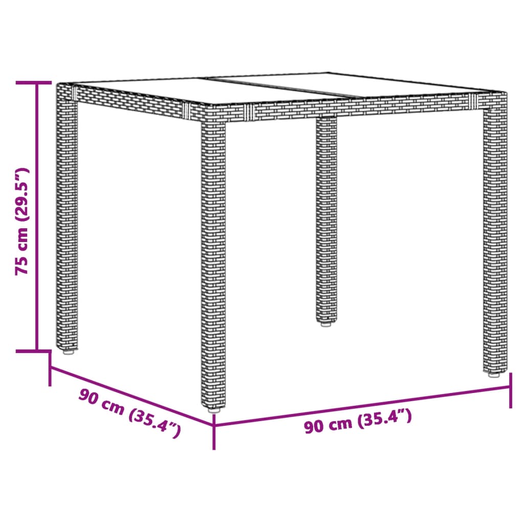 3-tlg. Bistro-Set mit Kissen Grau Poly Rattan