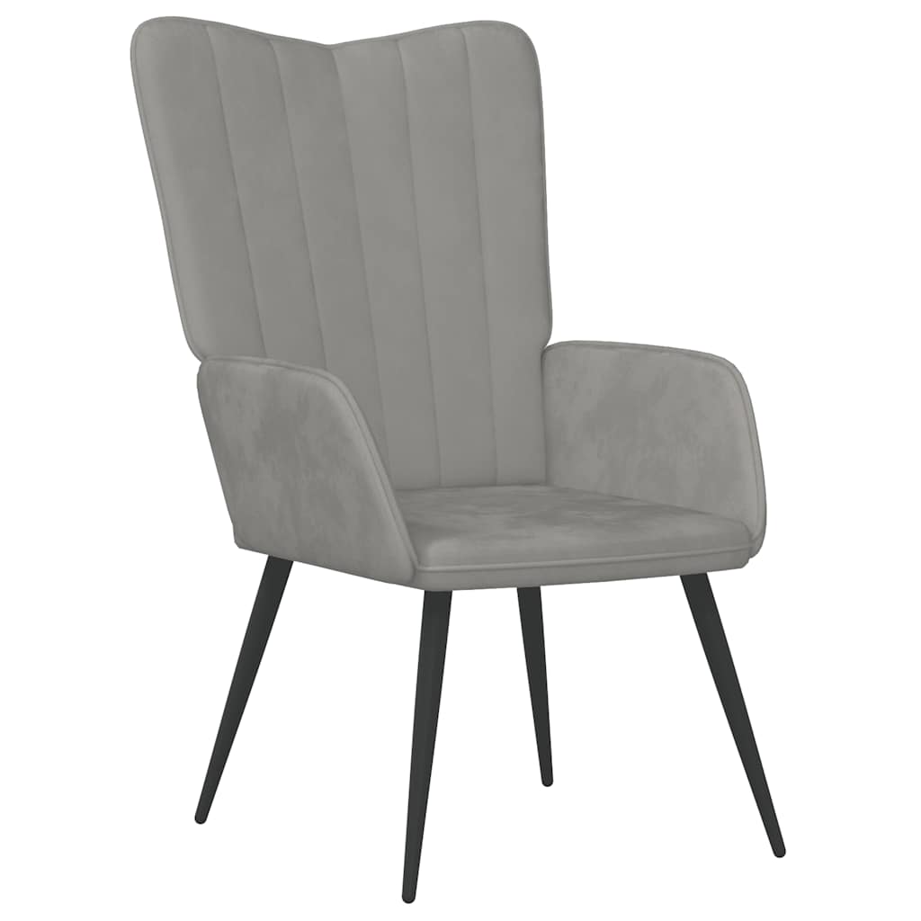 vidaXL Relaxsessel Hellgrau Samt