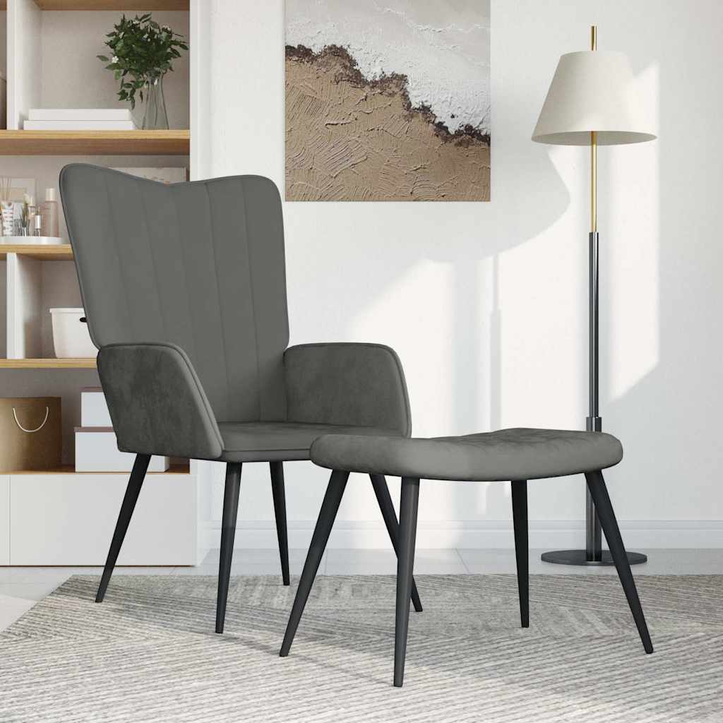 vidaXL Relaxsessel Hellgrau Samt