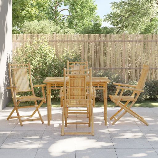 Gartenstühle 4 Stk. Klappbar 46x66x99 cm Bambus