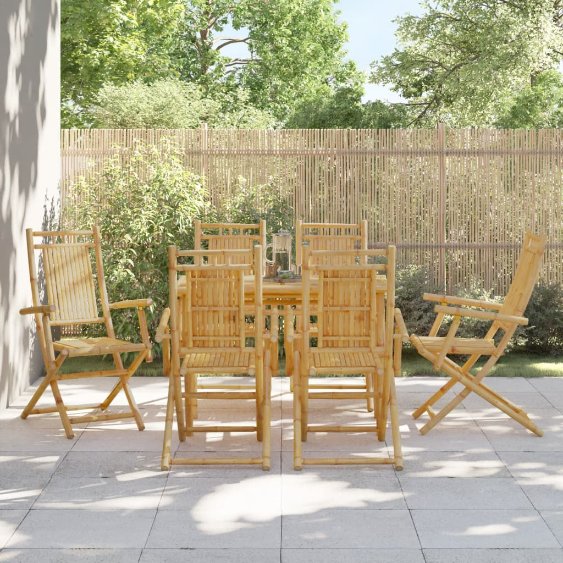 Gartenstühle 4 Stk. Klappbar 46x66x99 cm Bambus