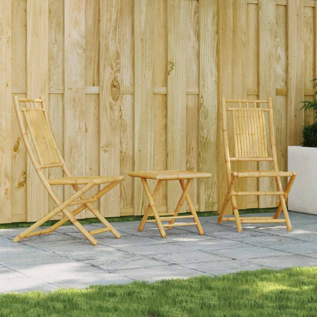 3-tlg. Bistro-Set Bambus