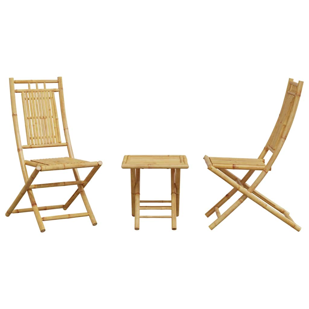3-tlg. Bistro-Set Bambus