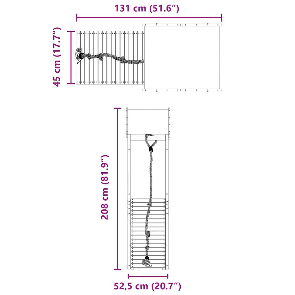 vidaXL Spielturm Massivholz Kiefer