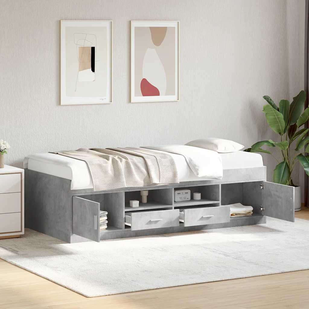 Tagesbett mit Schubladen ohne Matratze Weiß 100x200 cm