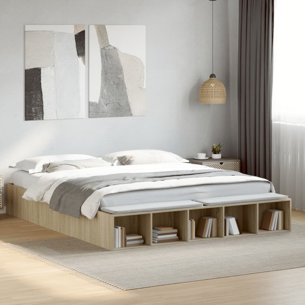 Bettgestell Weiß 200x200 cm Holzwerkstoff