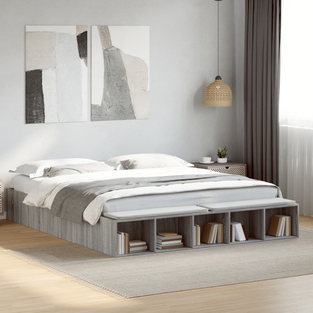 Bettgestell Weiß 200x200 cm Holzwerkstoff