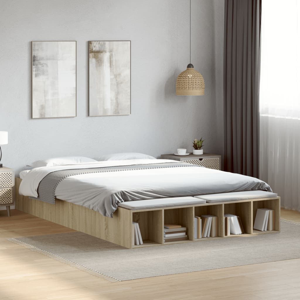 Bettgestell Weiß 200x200 cm Holzwerkstoff