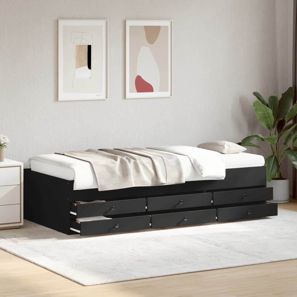 Tagesbett mit Schubladen ohne Matratze Weiß 100x200 cm
