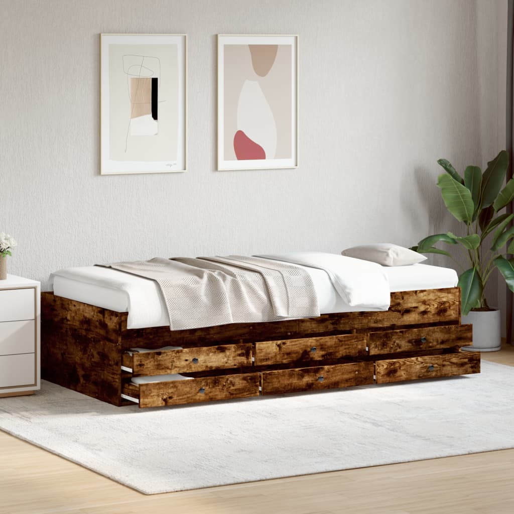 Tagesbett mit Schubladen ohne Matratze Weiß 100x200 cm