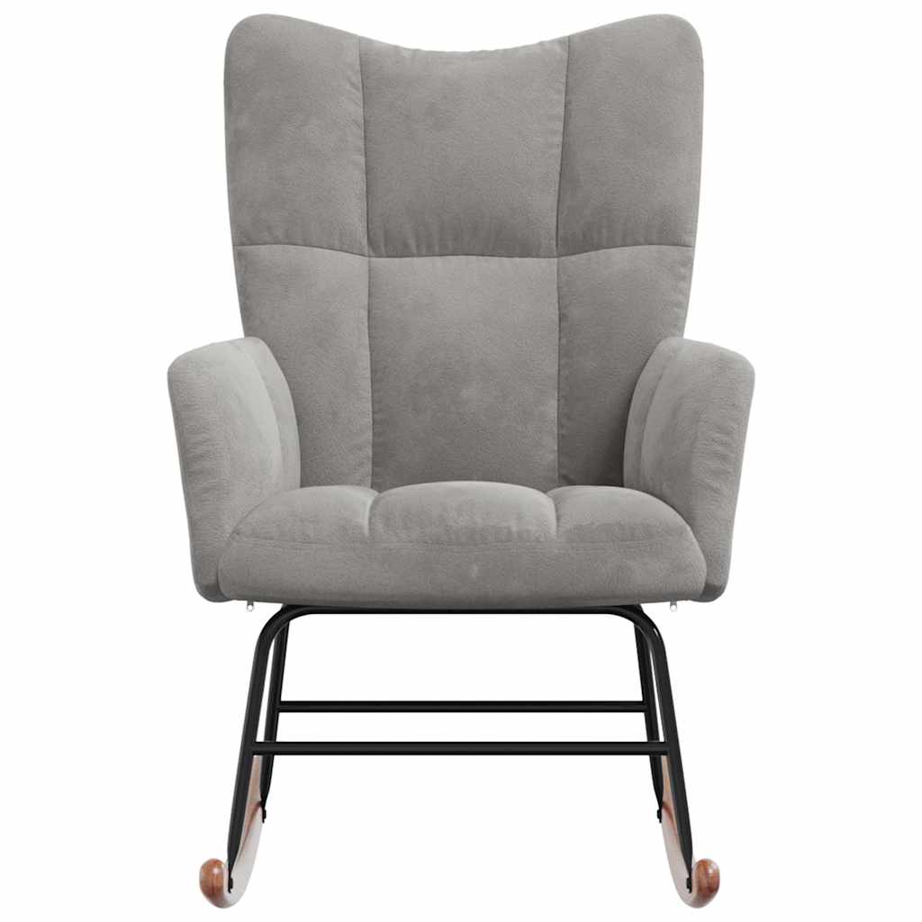 vidaXL Schaukelsessel Hellgrau Samt