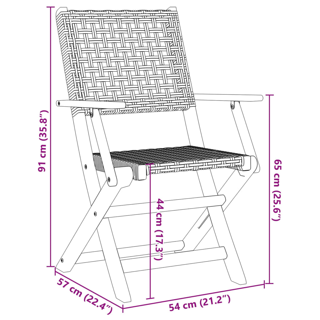 7-tlg. Garten-Essgruppe Poly Rattan und Massivholz Schwarz
