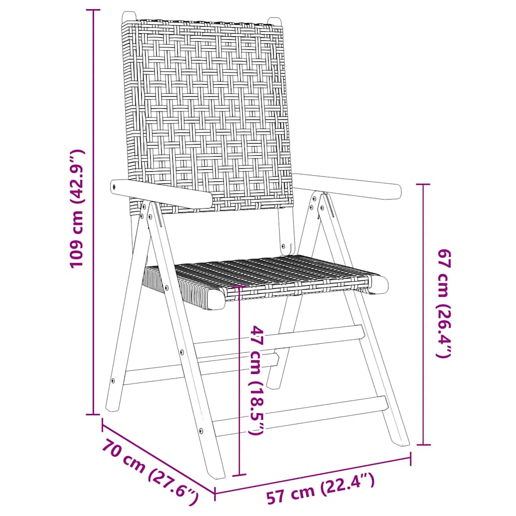 7-tlg. Garten-Essgruppe Poly Rattan und Massivholz Schwarz
