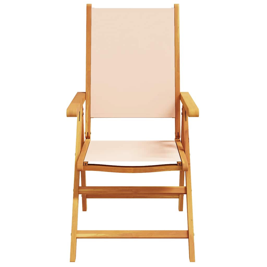 7-tlg. Garten-Essgruppe Stoff und Massivholz Beige