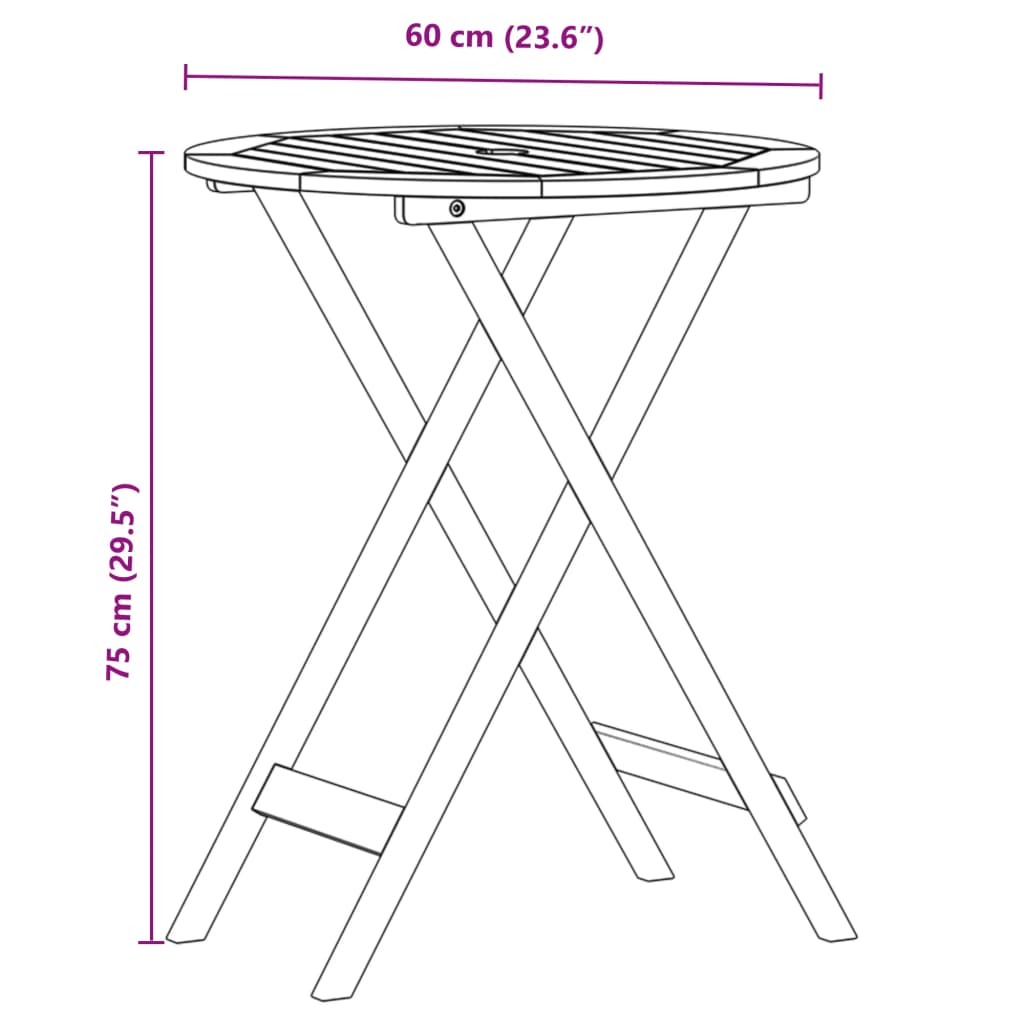 3-tlg. Bistro-Set Schwarz Poly Rattan und Massivholz