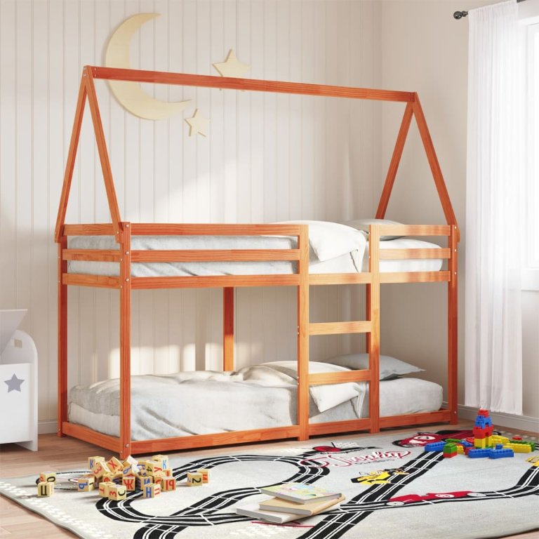 Etagenbett ohne Matratze 90x200 cm Massivholz Kiefer