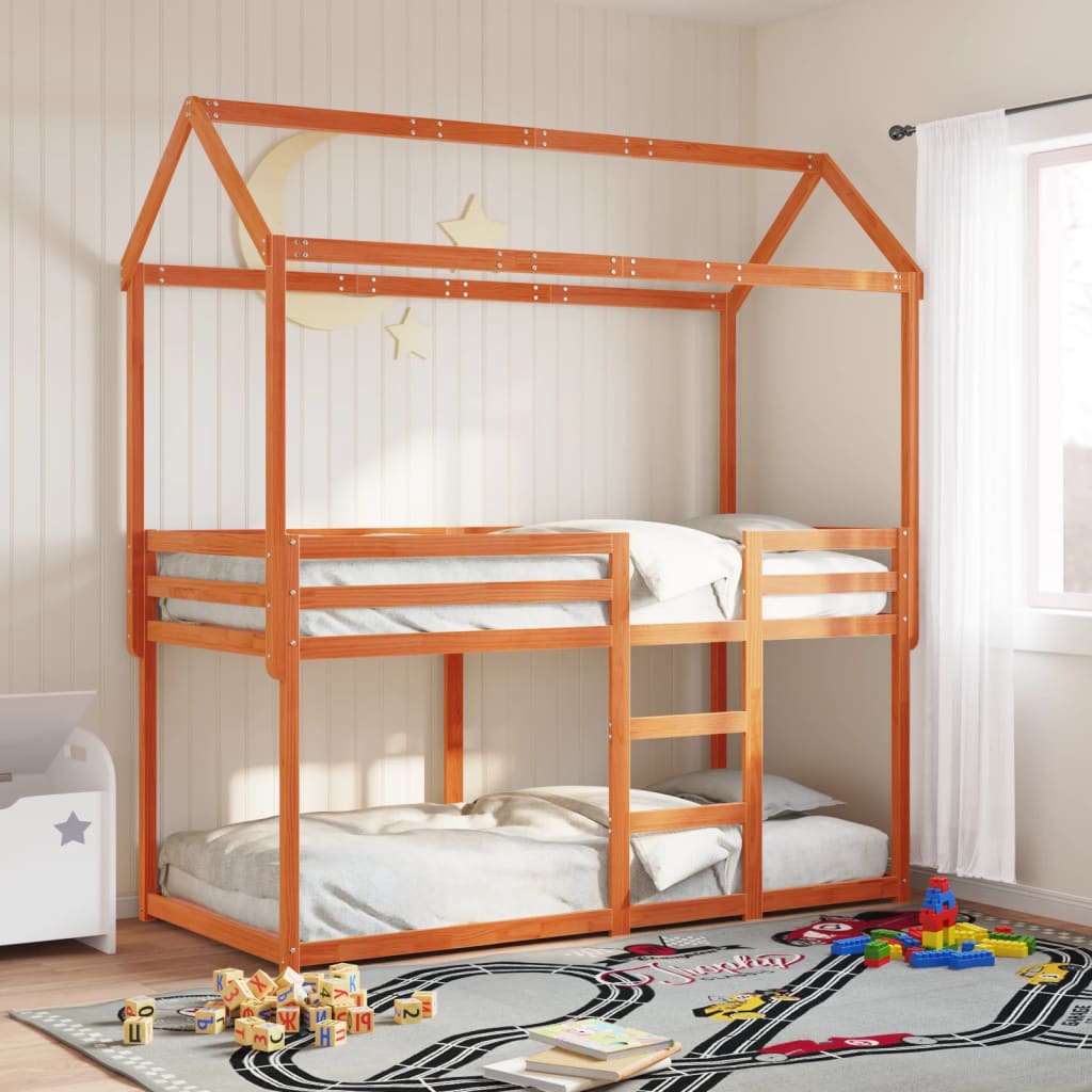 Etagenbett ohne Matratze 90x200 cm Massivholz Kiefer