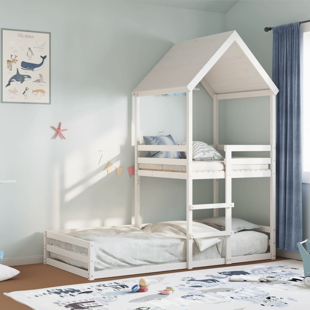 Etagenbett ohne Matratze 90x200 cm Massivholz Kiefer