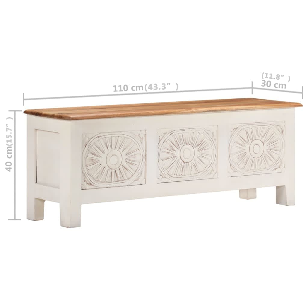 vidaXL Truhe 110x30x40 cm Massivholz Akazie