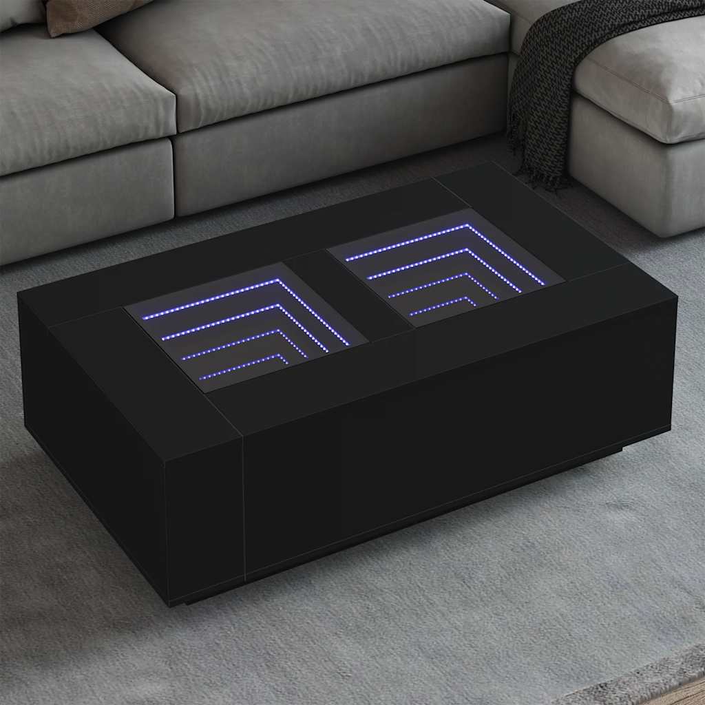 vidaXL Couchtisch mit Infinity-LED Weiß 100x100x40 cm