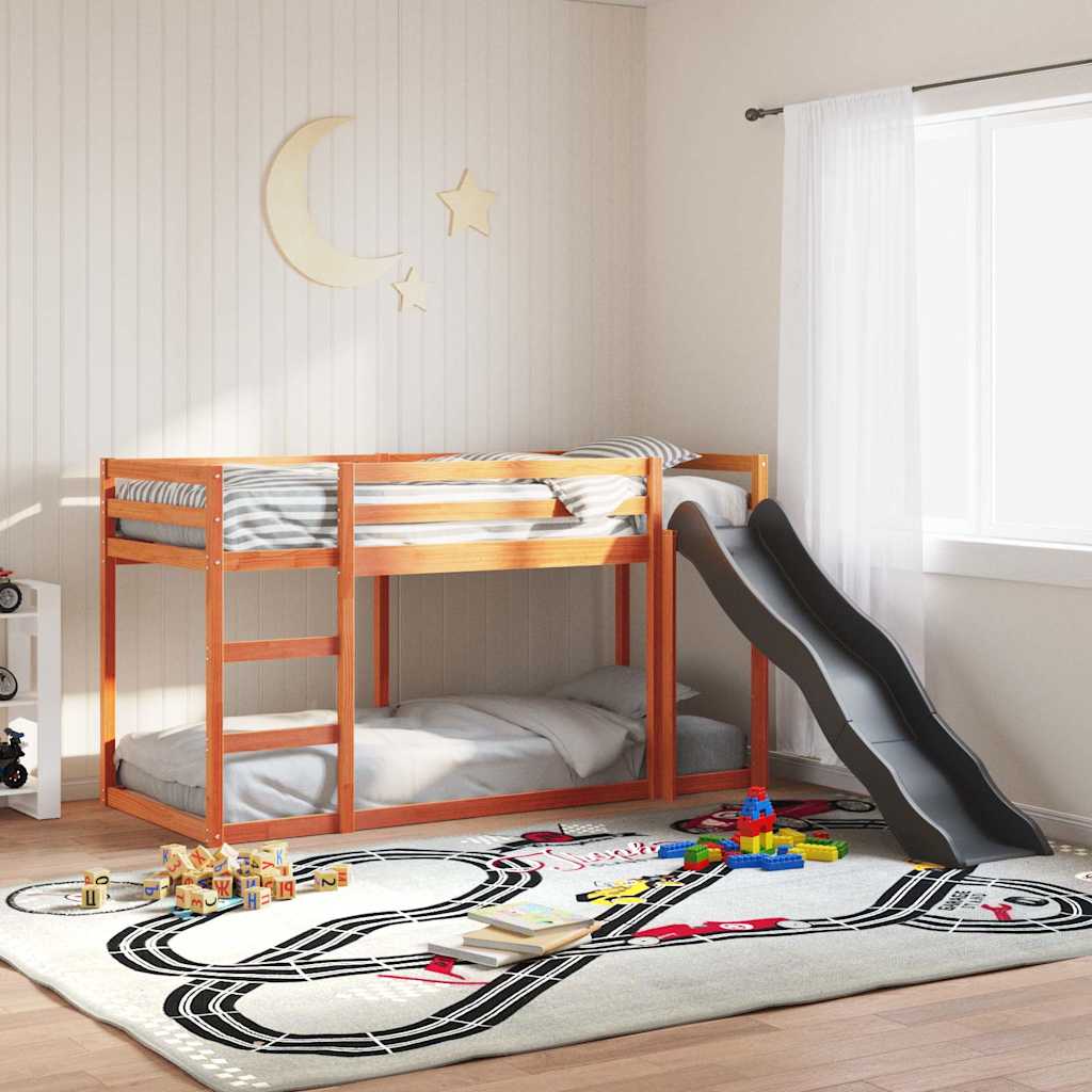 Etagenbett mit Rutsche und Leiter 80x200 cm Massivholz Kiefer