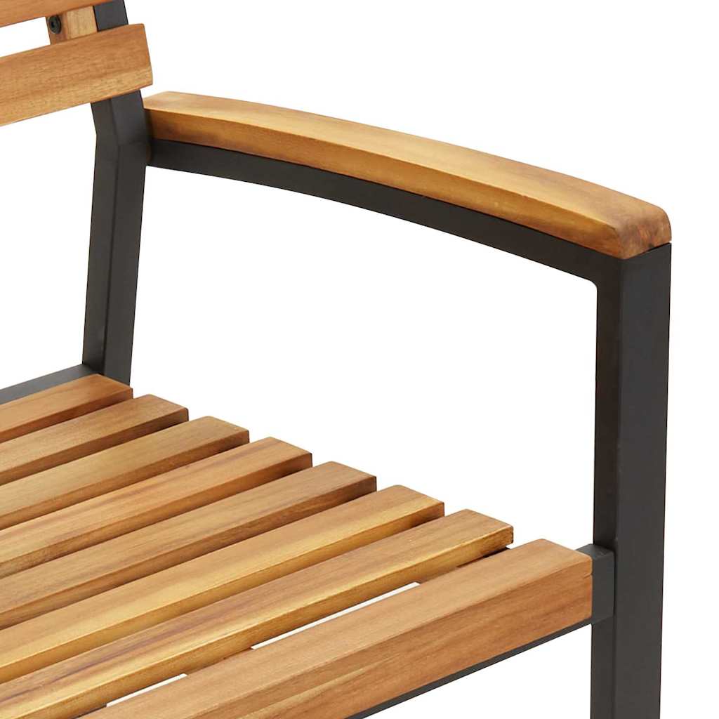 vidaXL Garten Essgruppe 3 pcs Schwarz Massivholz Akazie