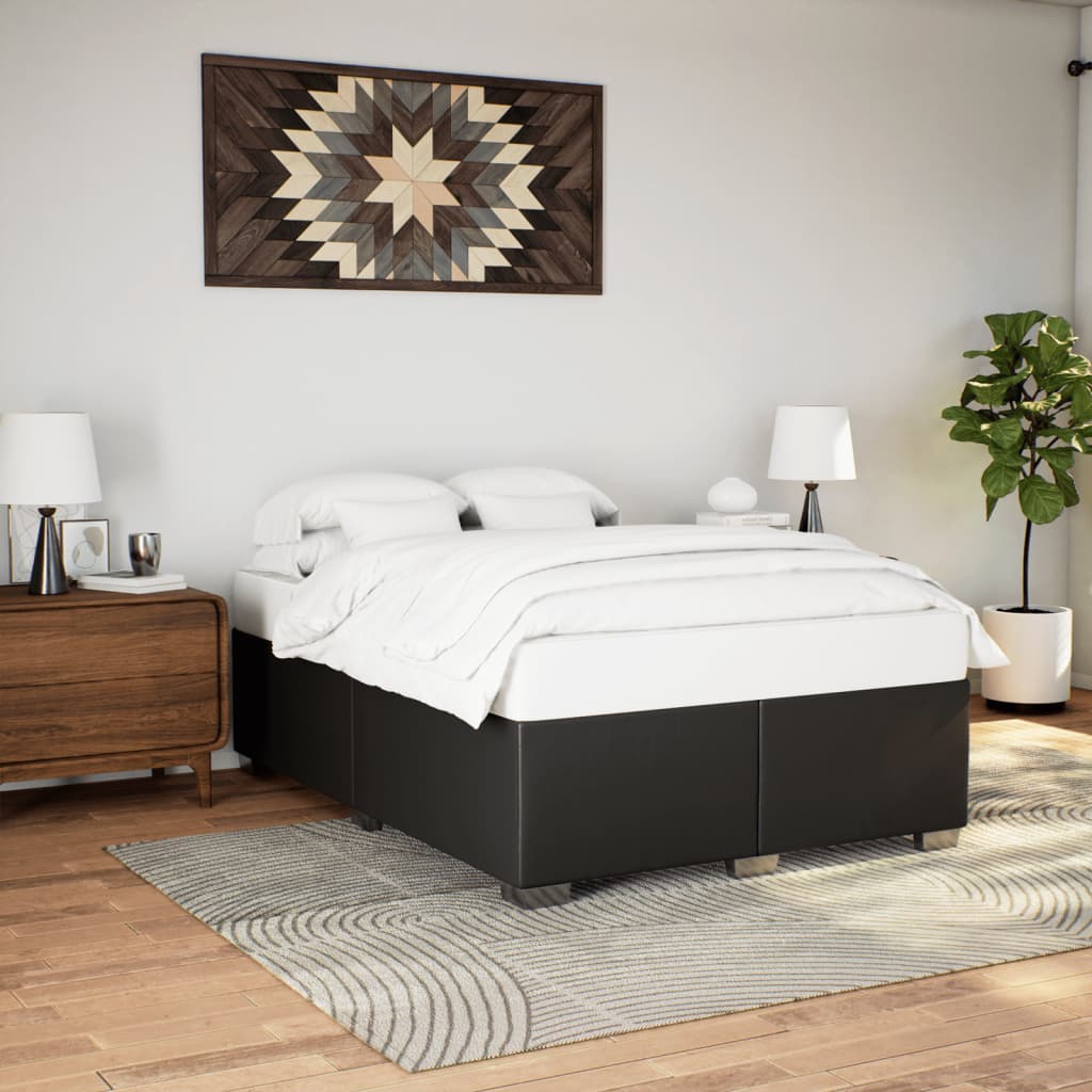 Bettgestell Schwarz 80x200 cm Kunstleder