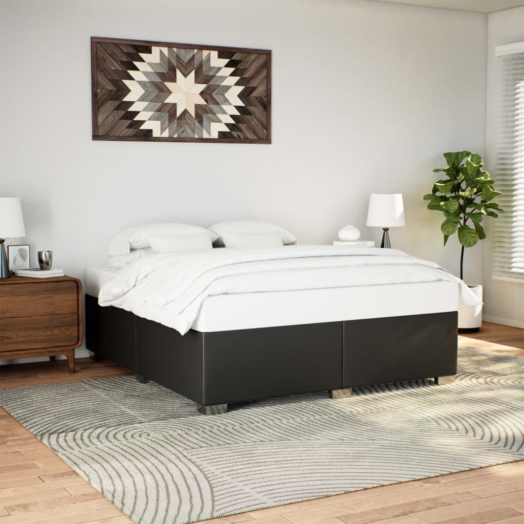 Bettgestell Schwarz 80x200 cm Kunstleder