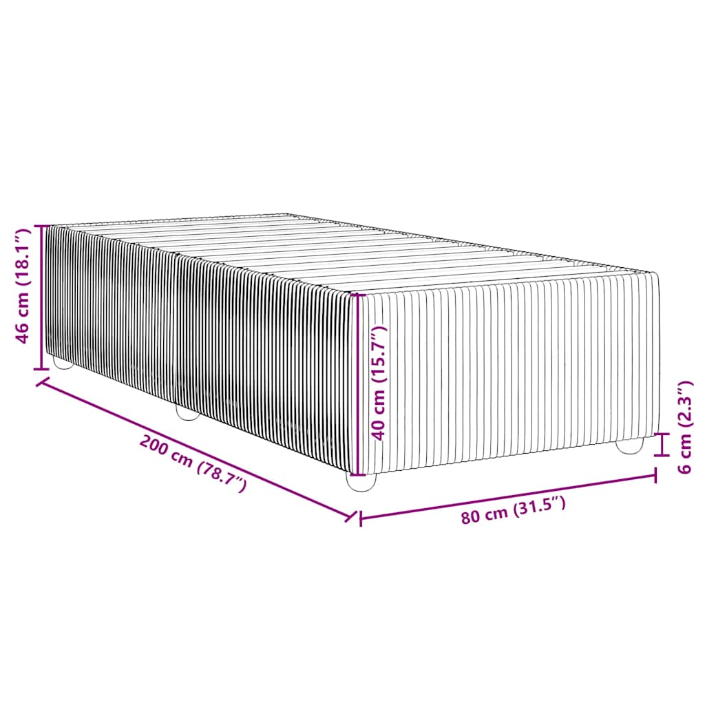 Bettgestell ohne Matratze Hellgrau 80x200 cm Stoff
