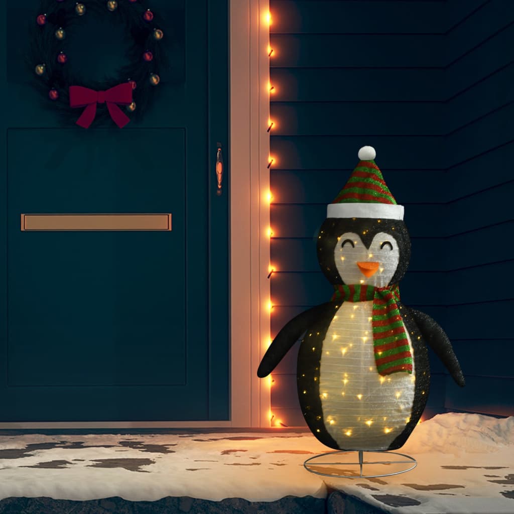 vidaXL Weihnachtsdekoration Pinguin-Figur LED Luxus-Gewebe 60 cm