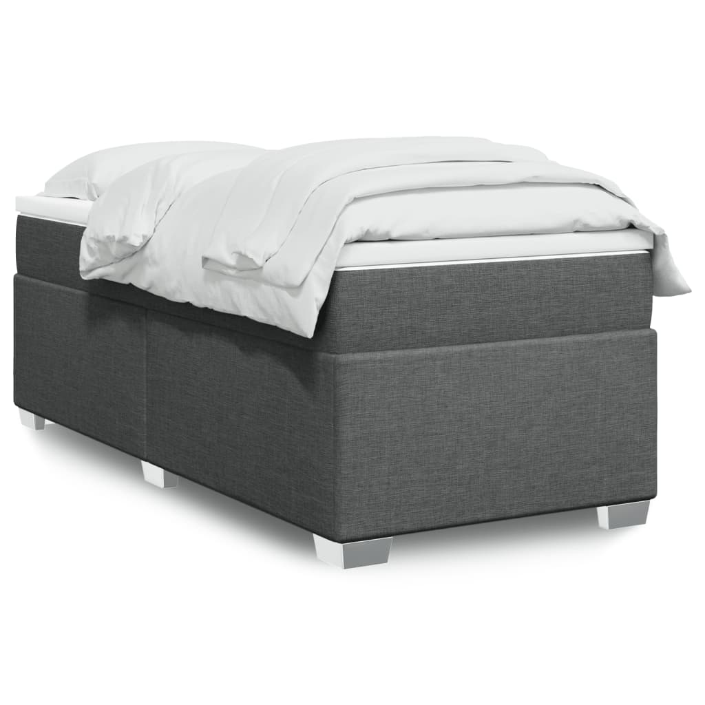 Boxspringbett mit Matratze Hellgrau 80x200 cm Stoff