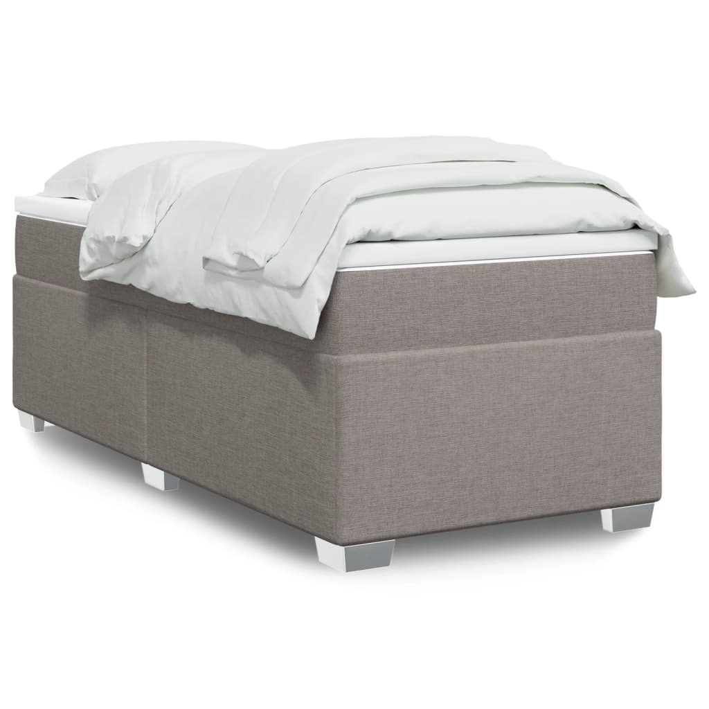 Boxspringbett mit Matratze Hellgrau 80x200 cm Stoff